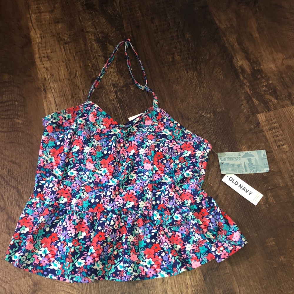 old navy floral bathing suit top